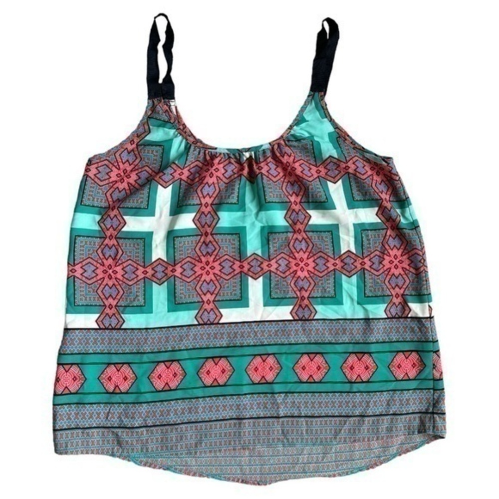 Pixley, no size fits XL, ribbon strap flowing top, vibrant colors, zipper back